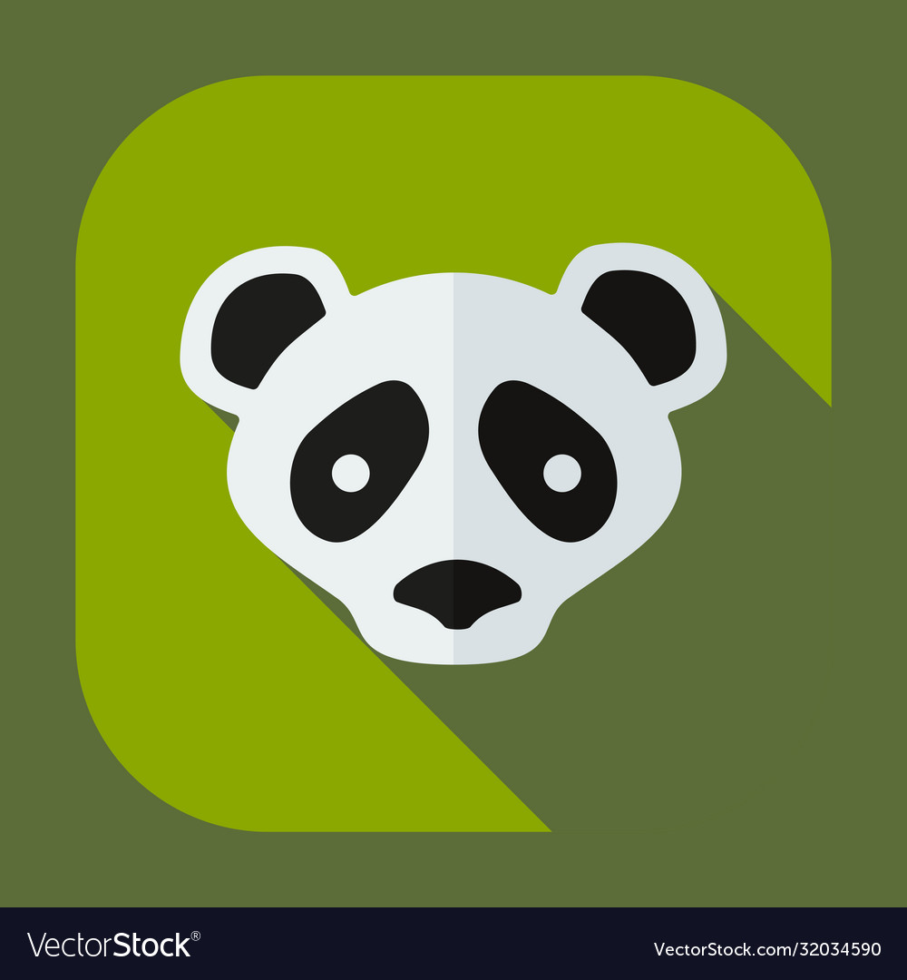 Flat modern design with shadow icons pandas Vector Image