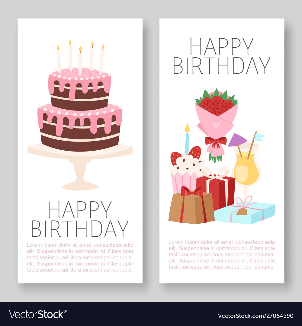 Happy birthday banners set