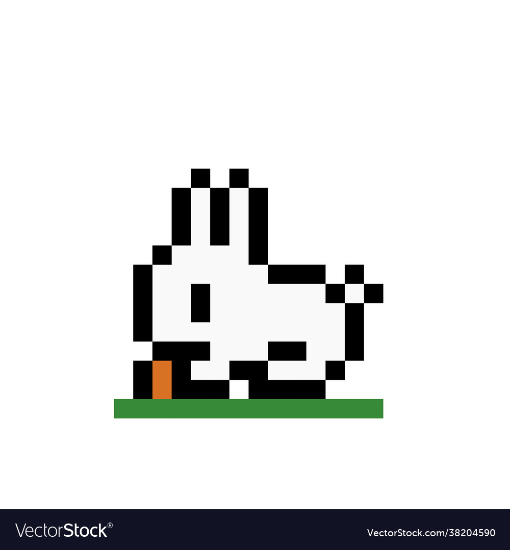 Pixel Rabbit Image For 8 Bit Game Assets Vector Image