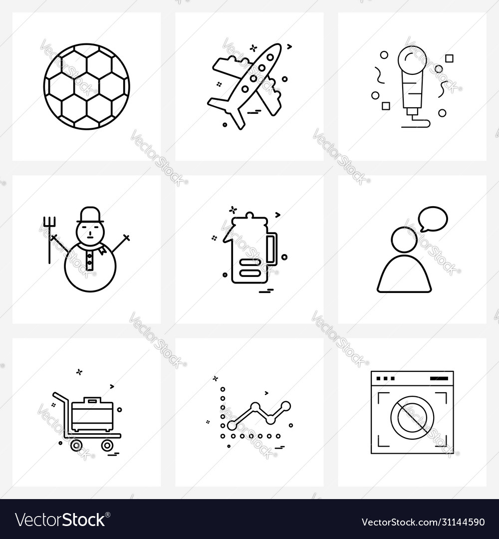 Set 9 simple line icons for web and print