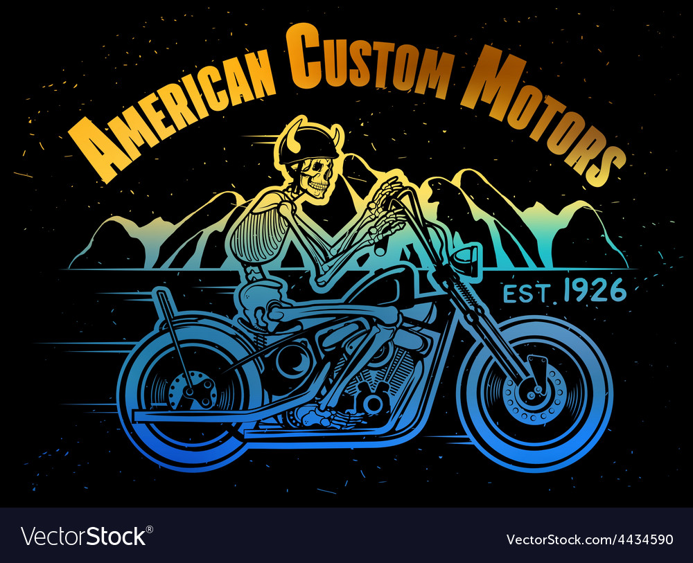 Skeleton rider motorcycle Royalty Free Vector Image