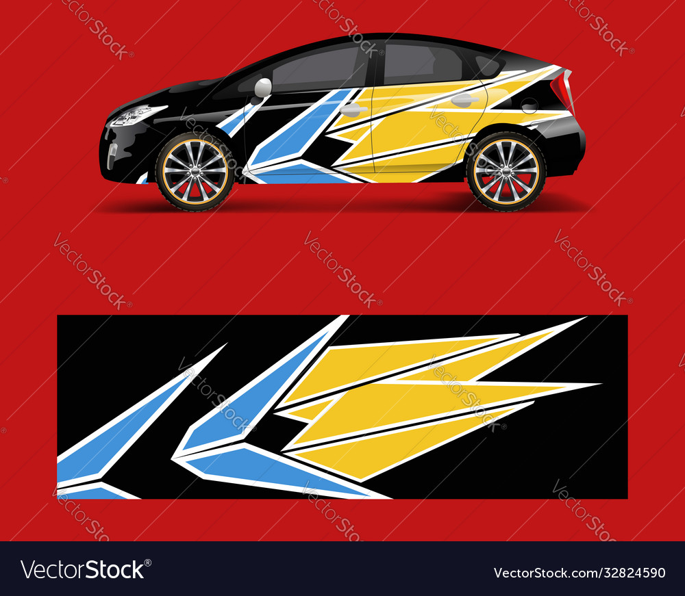 Sport car racing wrap design template