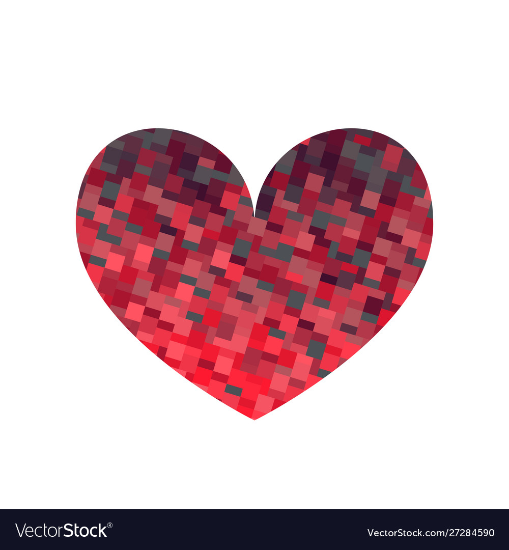 Square texture red heart Royalty Free Vector Image