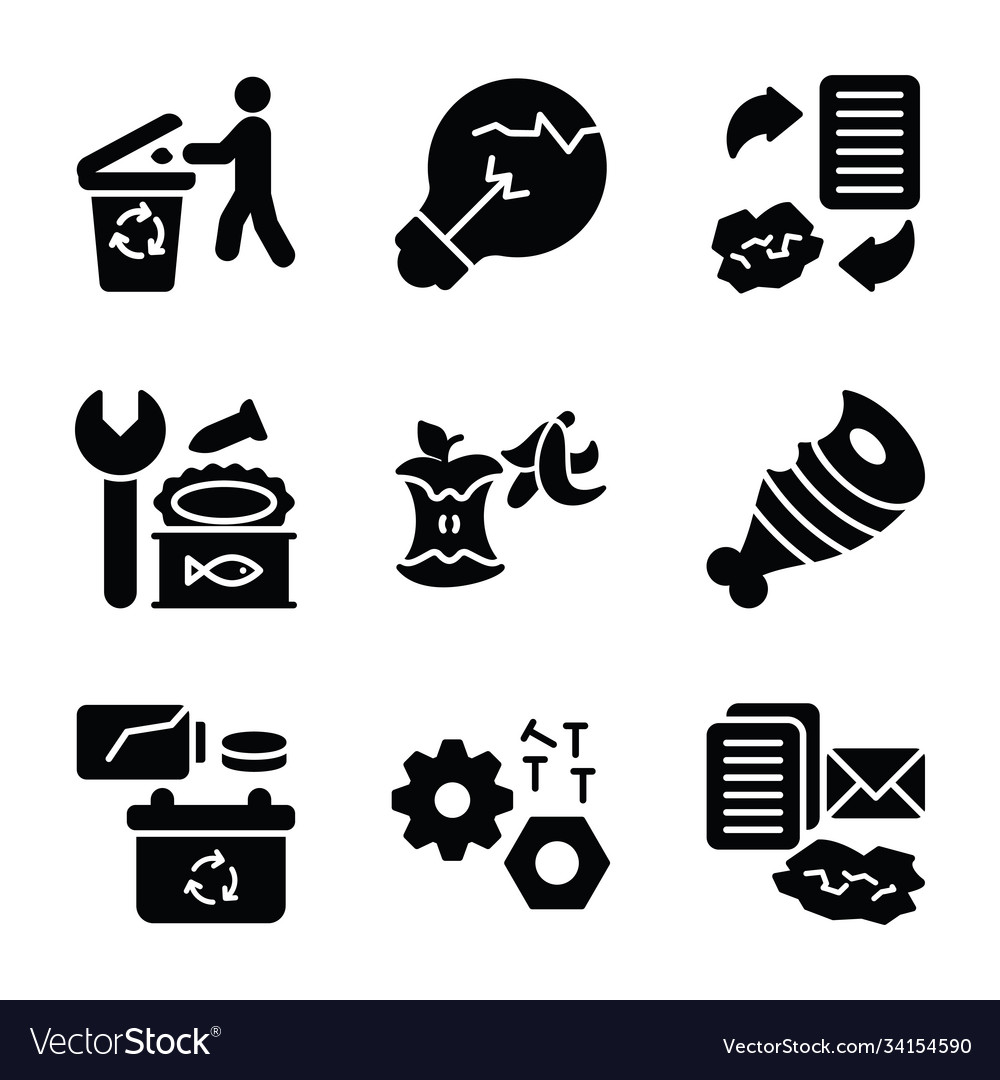 Waste sorting icons