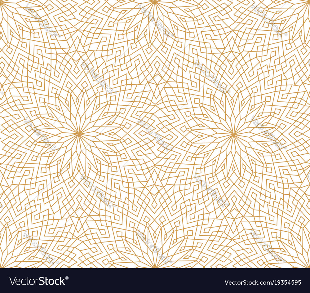 Abstract floral line oriental tile pattern arabic