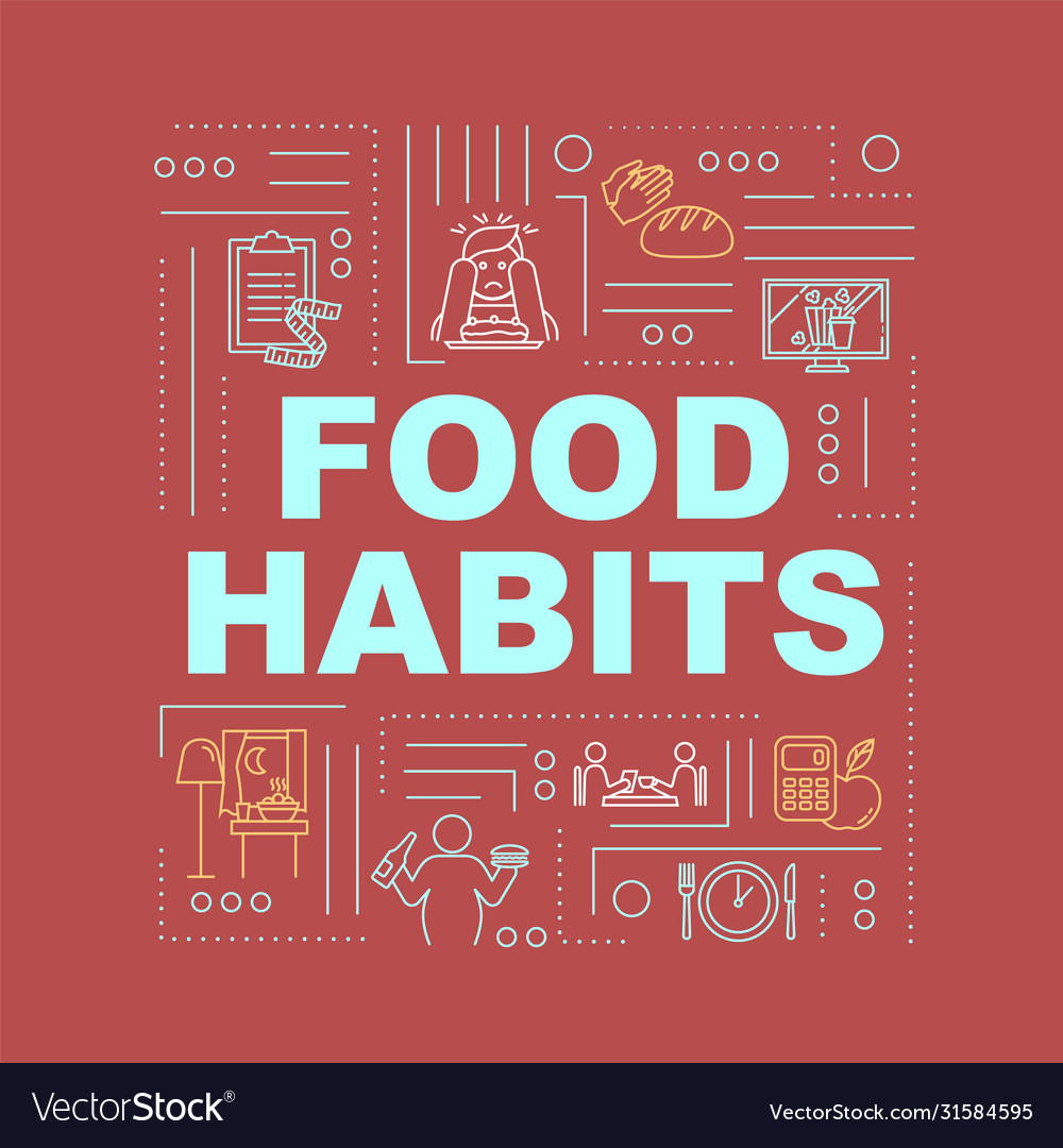 Bad and healthy food habits word concepts banner