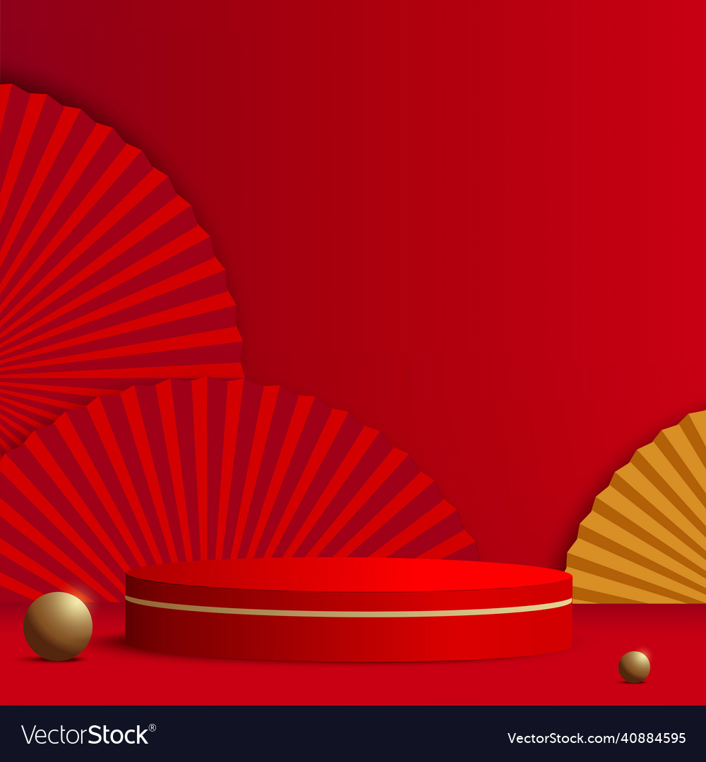 Chinesisches Neujahr Red Podium Hintergrund