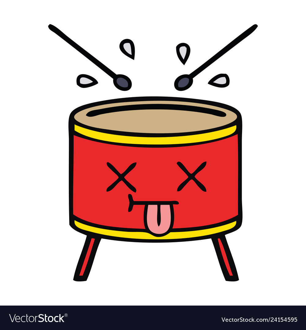 Cute cartoon drum