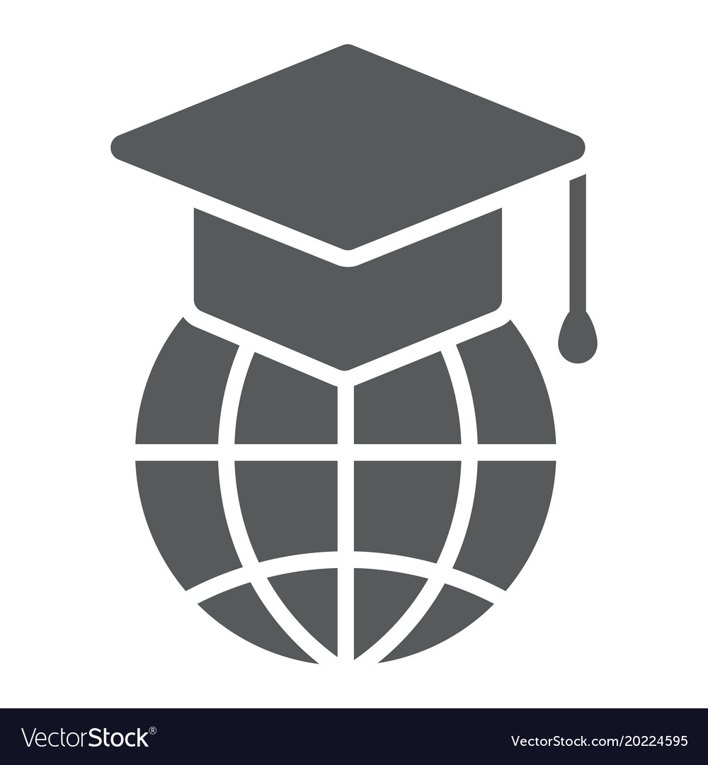 Globale Bildung glyph icon e learning