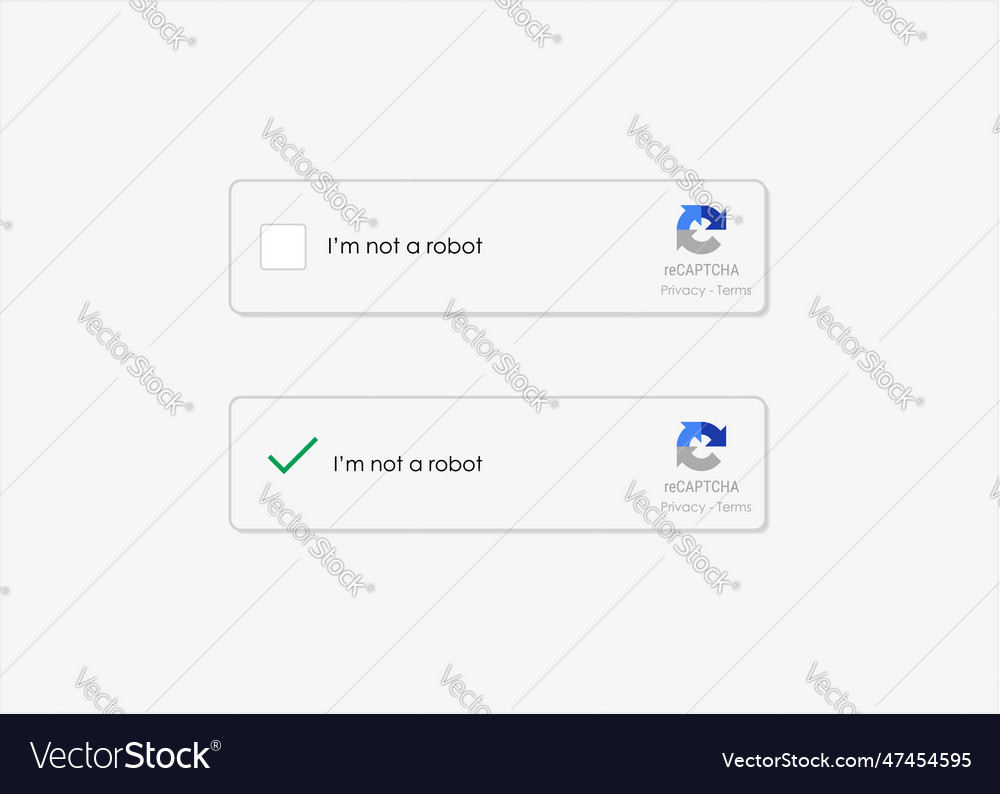 Im not a robot button captcha not a robot web Vector Image