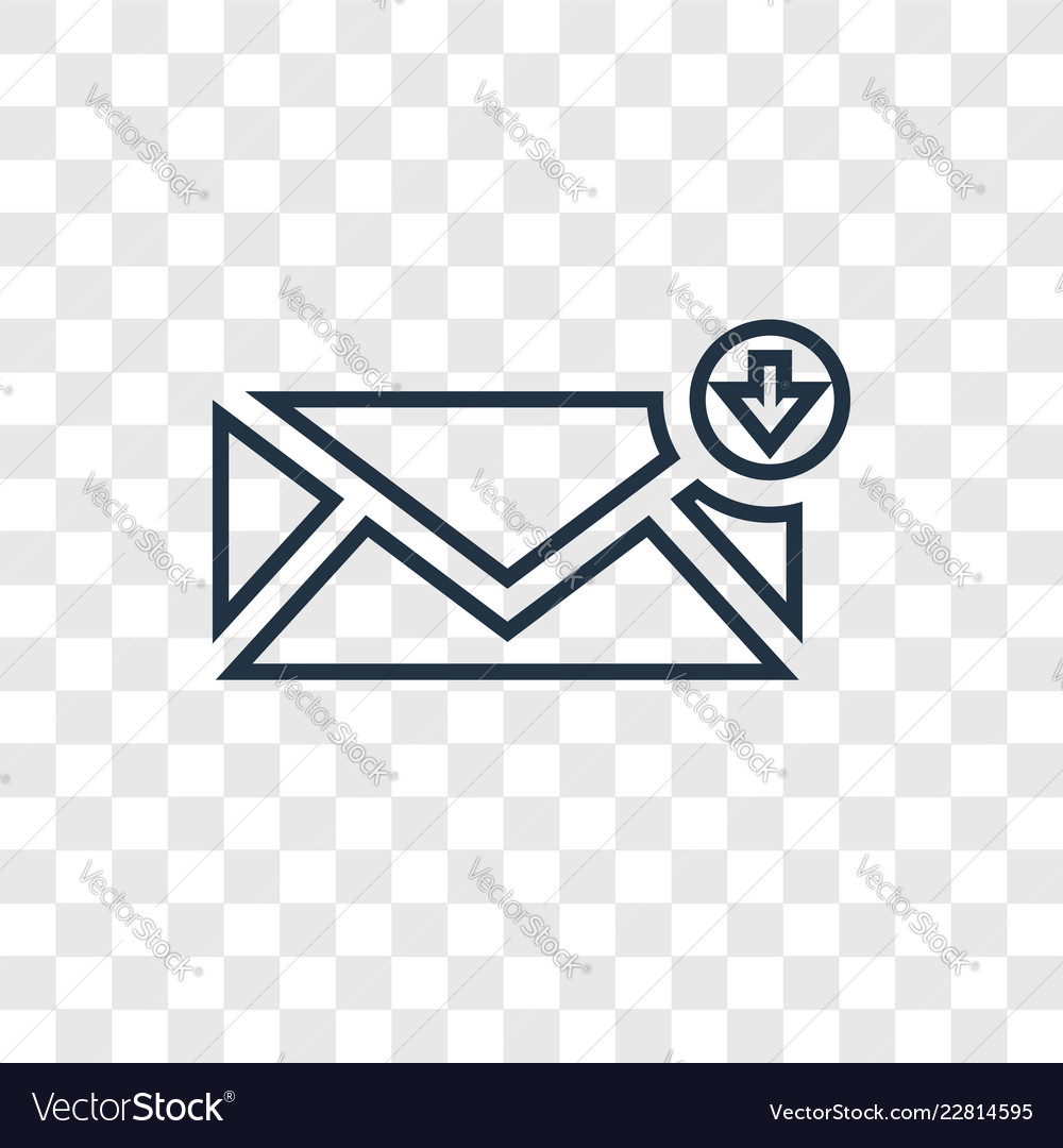 Inbox concept linear icon isolated on transparent vector image Inbox concept linear icon isolated on transparent