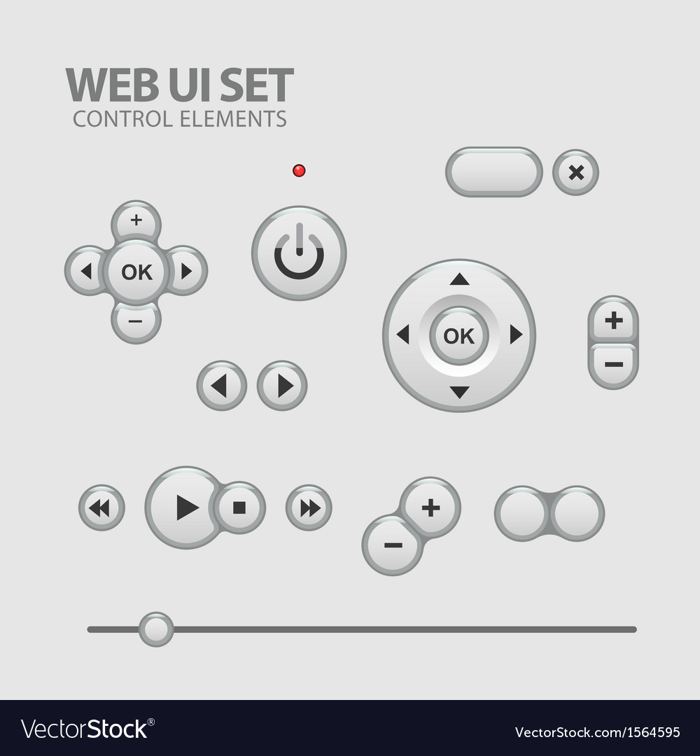 Light web ui elements design gray