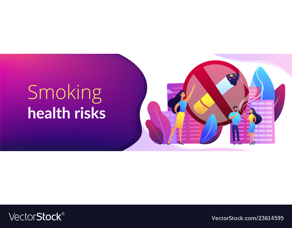 Smoking cigarettes concept banner header Vector Image