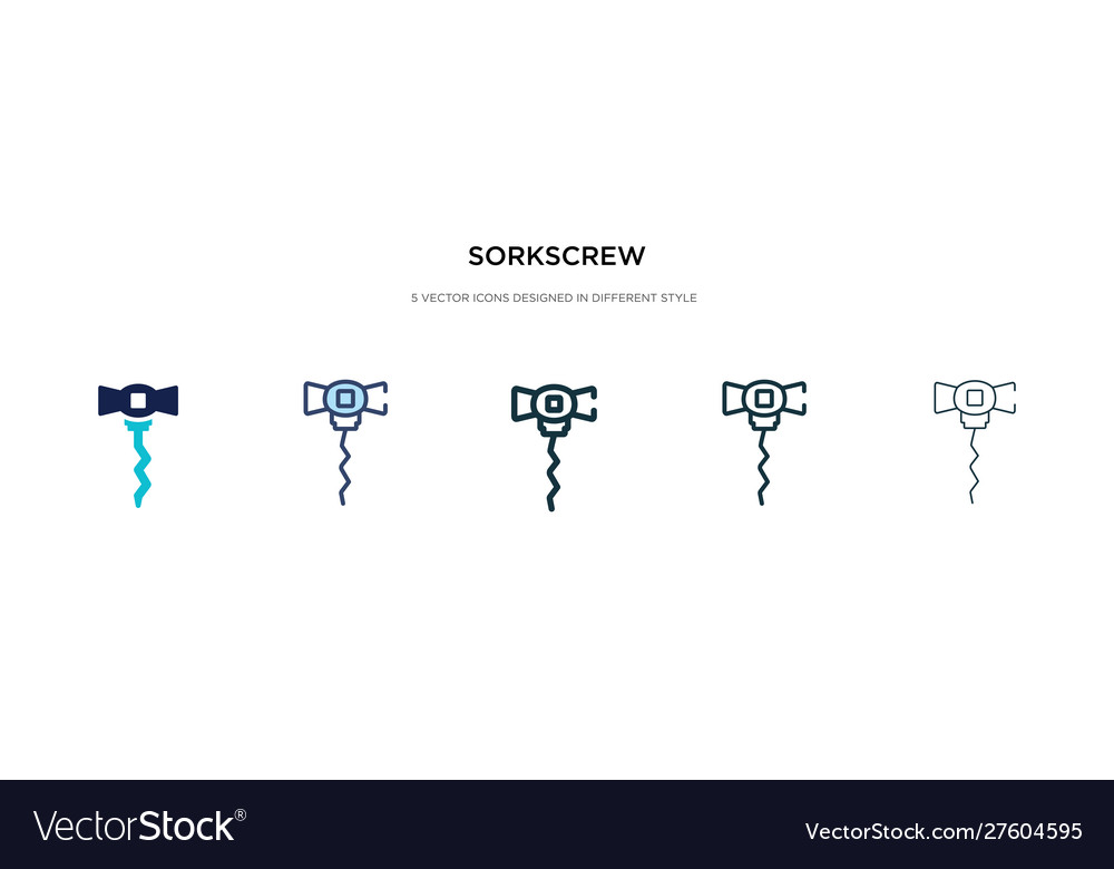 Sorkscrew icon in different style two colored