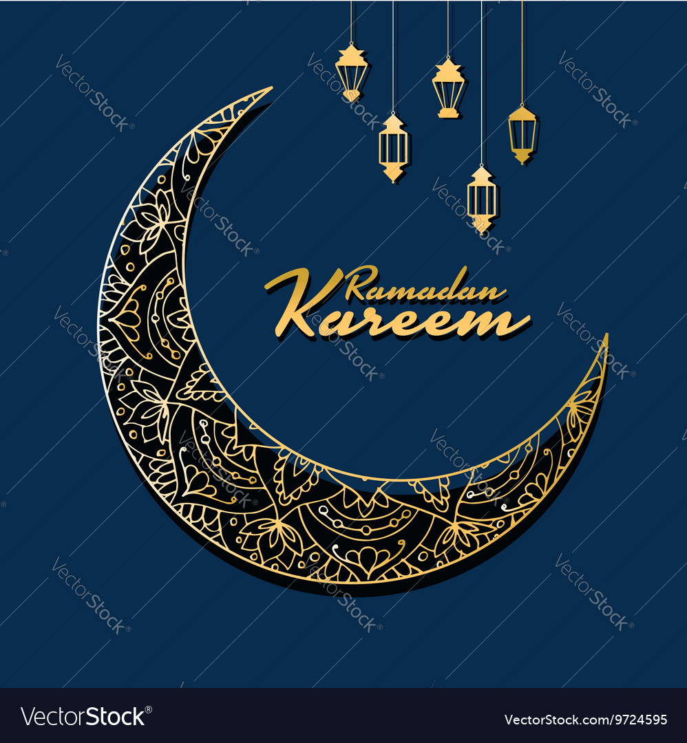 Traditional ramadan kareem month celebration Vector Image