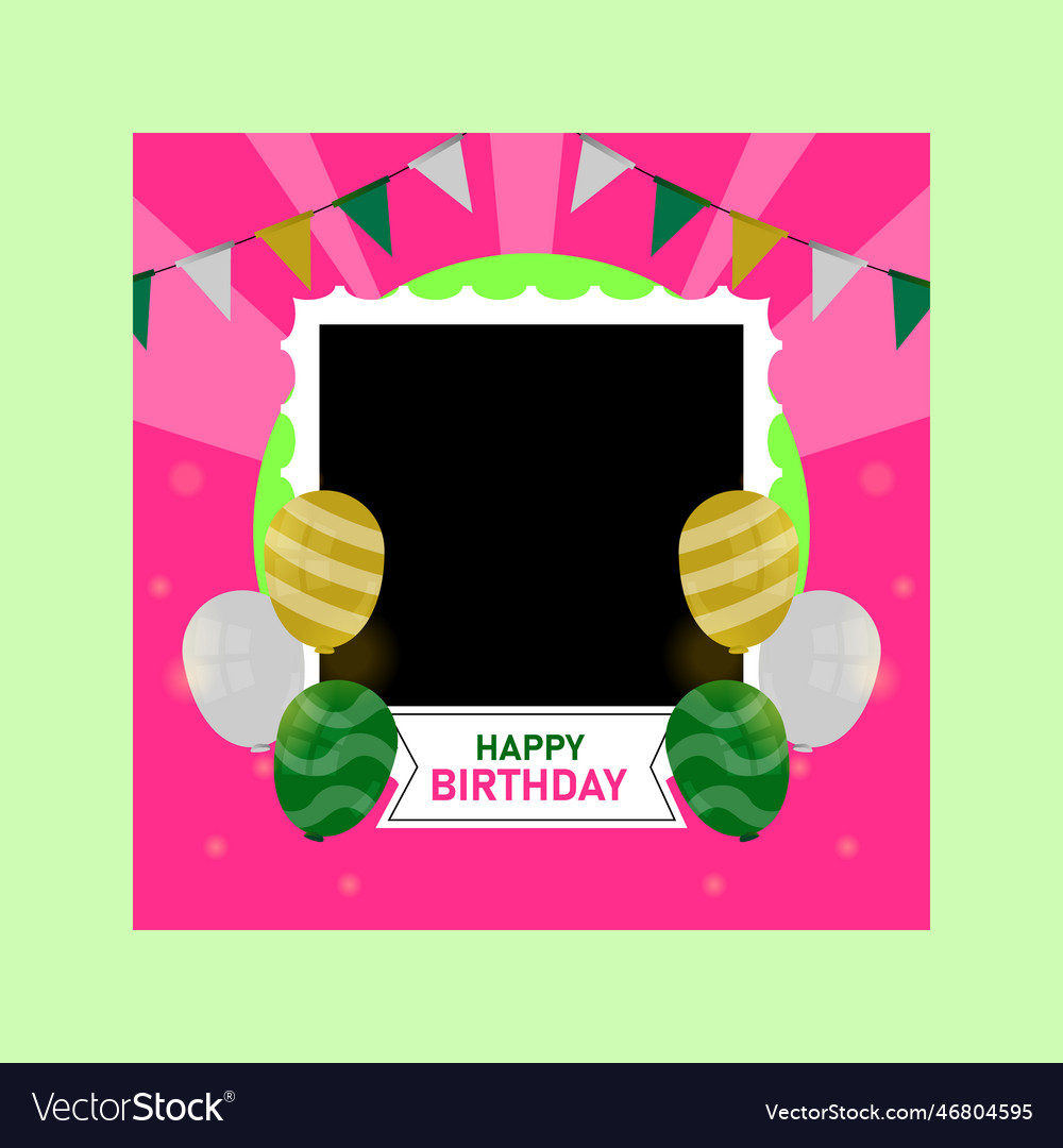 Twibbon birthday frame template design Royalty Free Vector