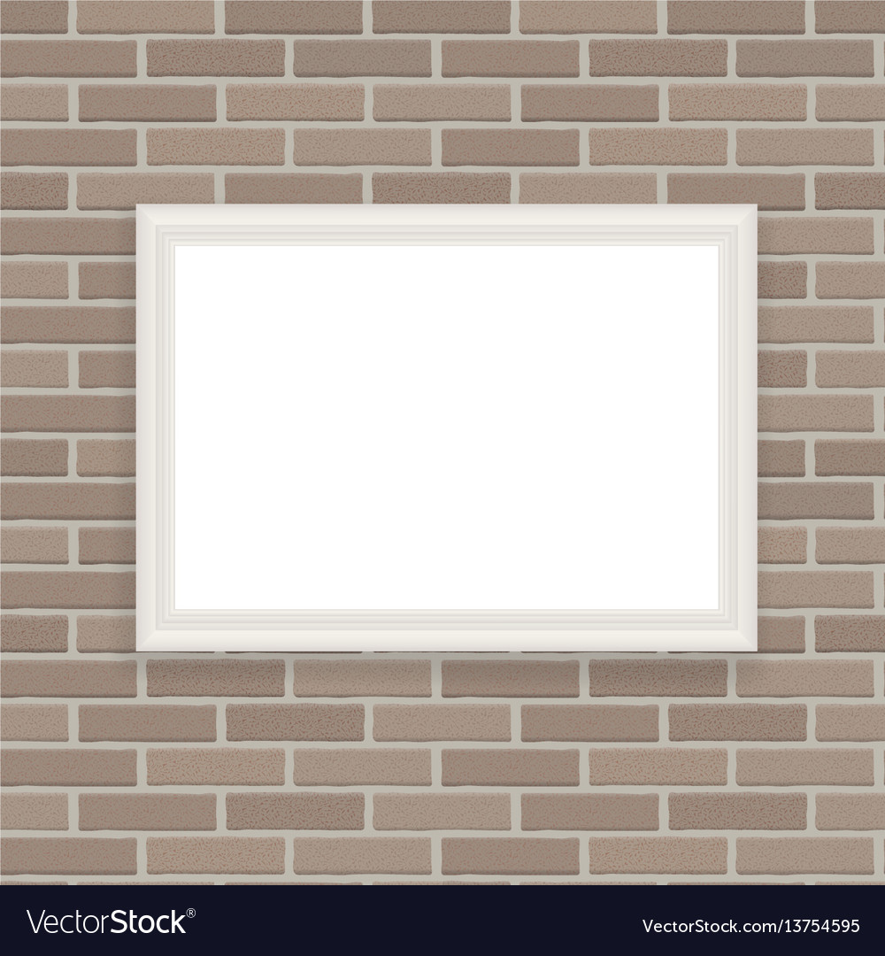 White Frame On Brick Wall Royalty Free Vector Image White Frame On Brick Wall Vector Image