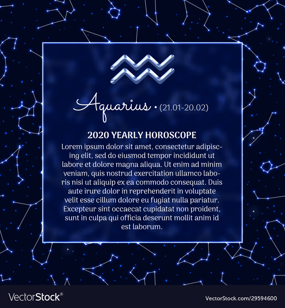 Aquarius astrology horoscope prediction banner Vector Image