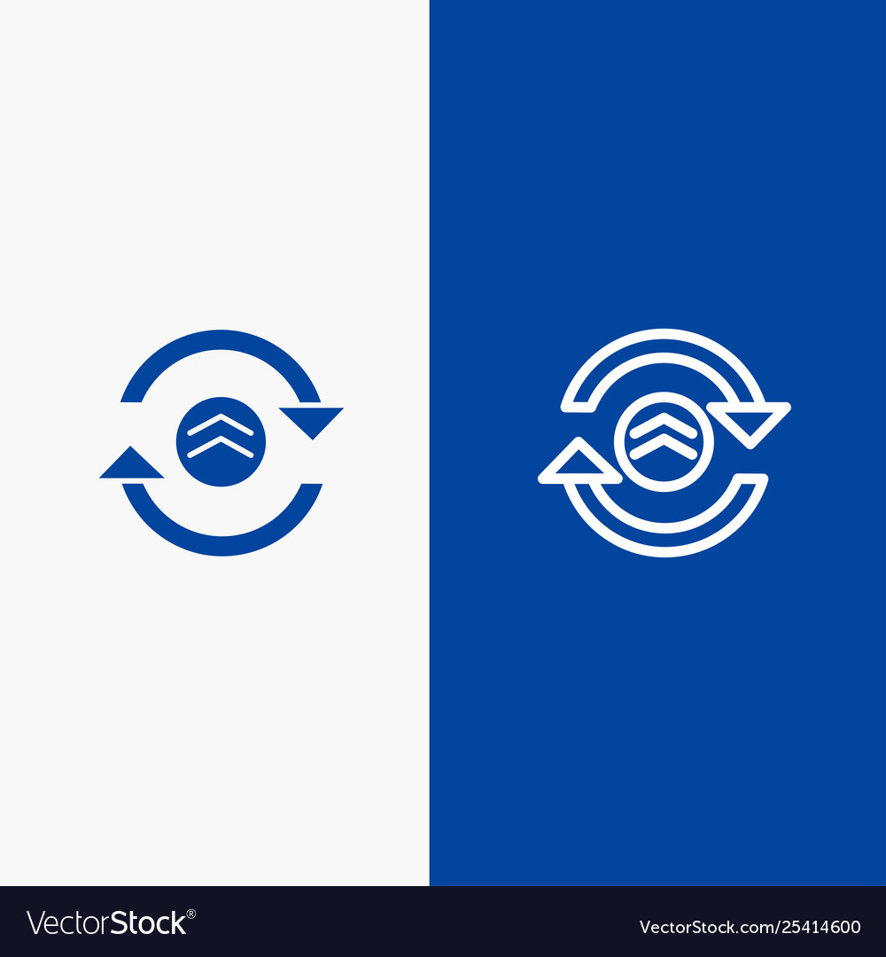 Arrow refresh reload computing line and glyph vector image Arrow refresh reload computing line and glyph