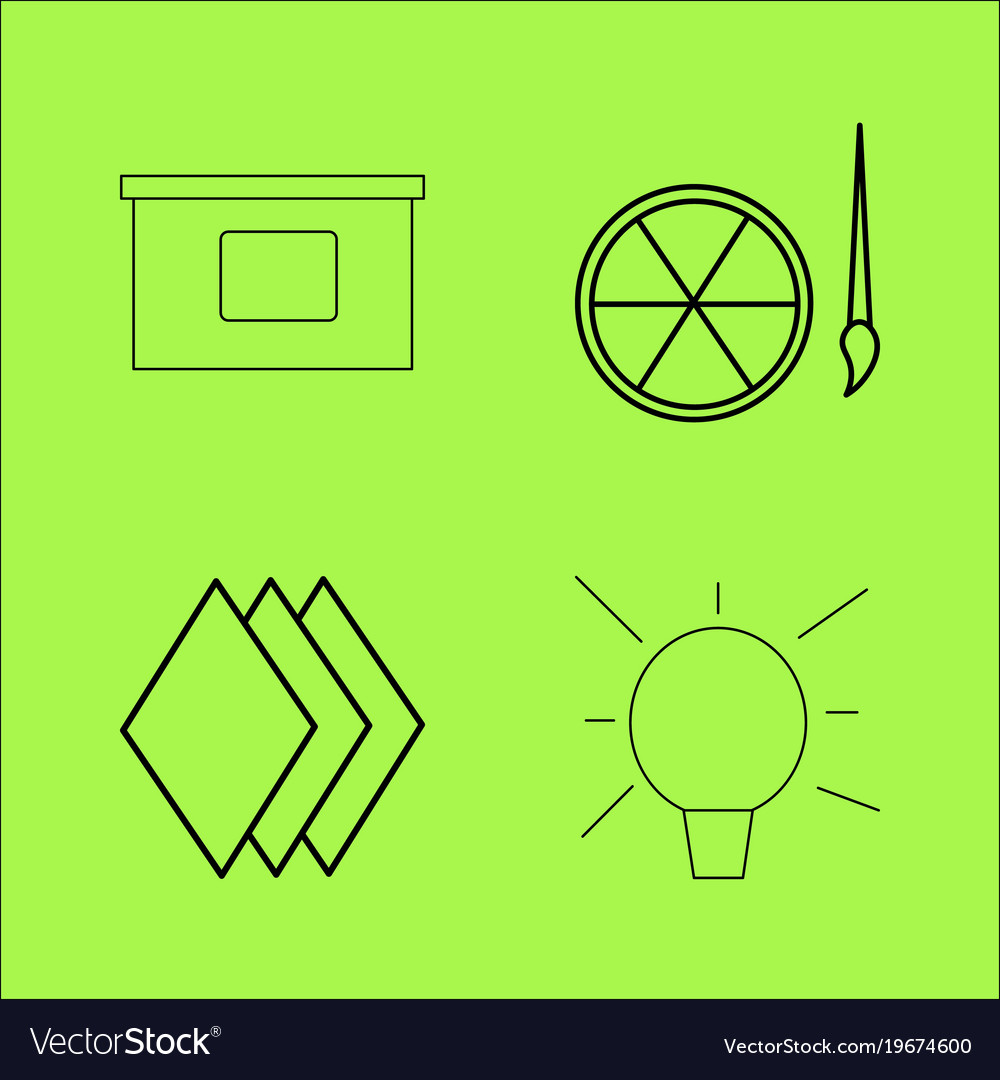 Design elements simple linear outline icon set