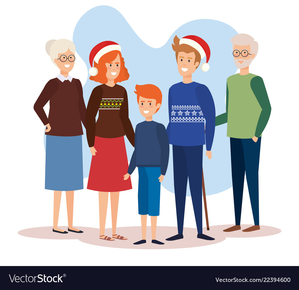 Family parents with december clothes