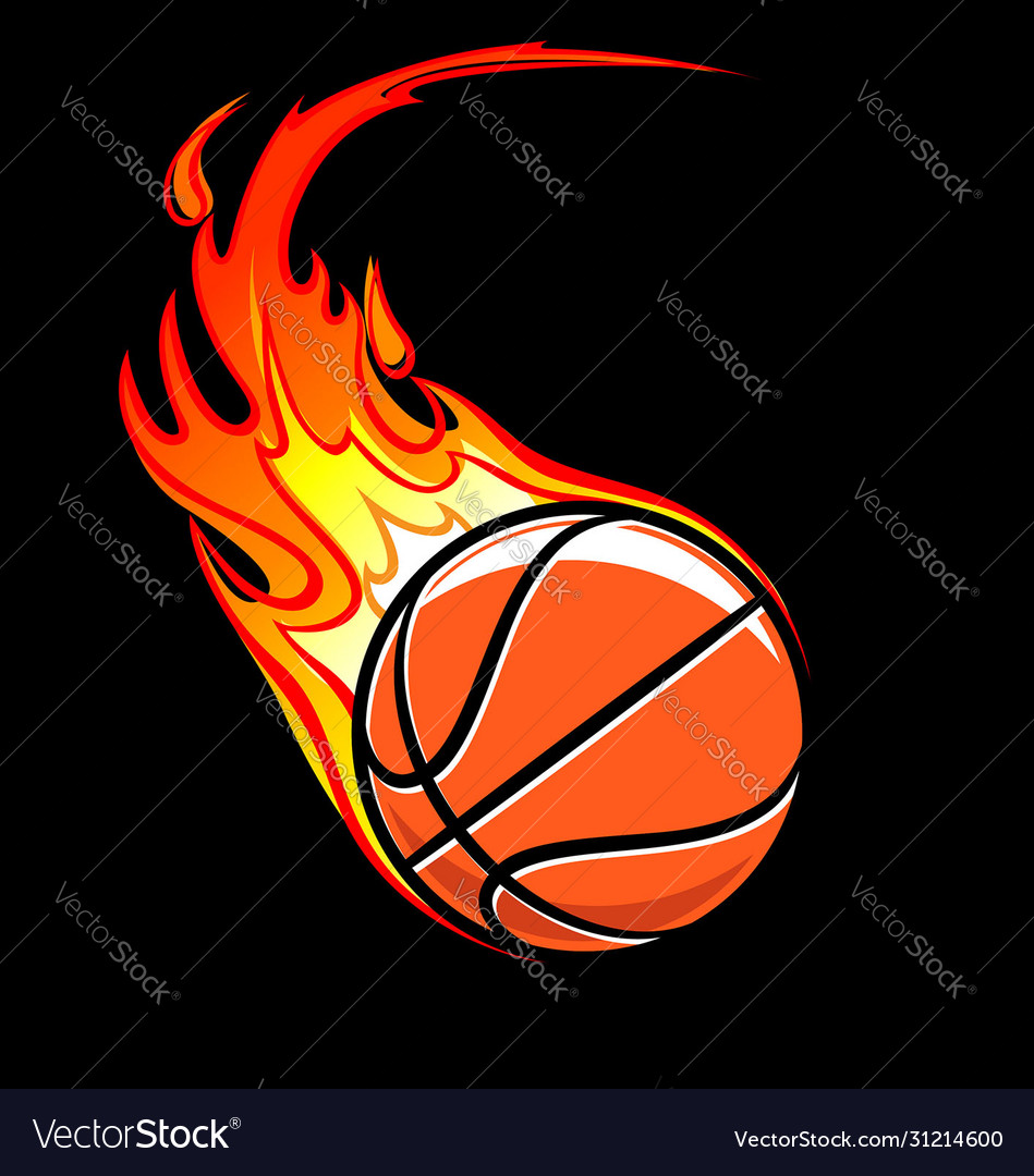 Flaming basketball Royalty Free Vector Image - VectorStock