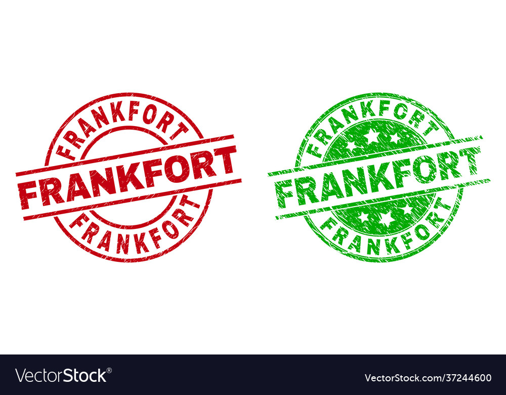 Frankfort round stamps with corroded surface