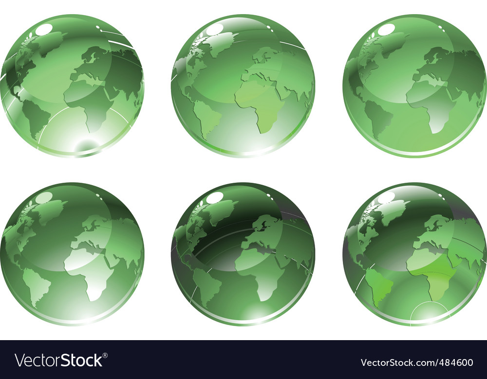 Green globe icons Royalty Free Vector Image - VectorStock