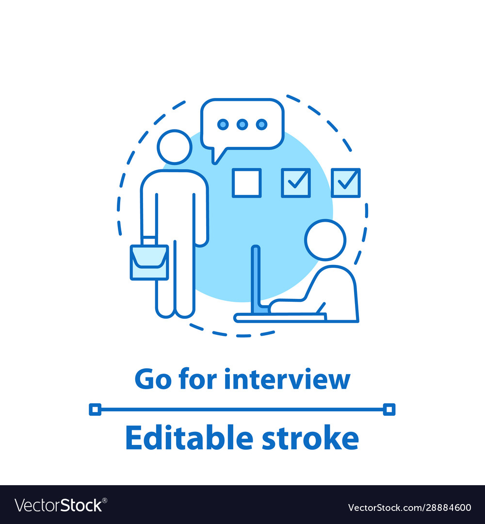 Job interviewing concept icon Royalty Free Vector Image