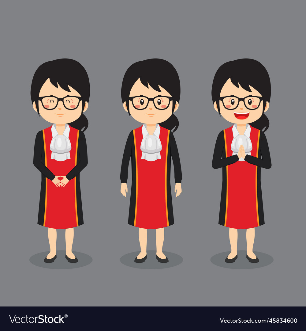 Judge character with various expression