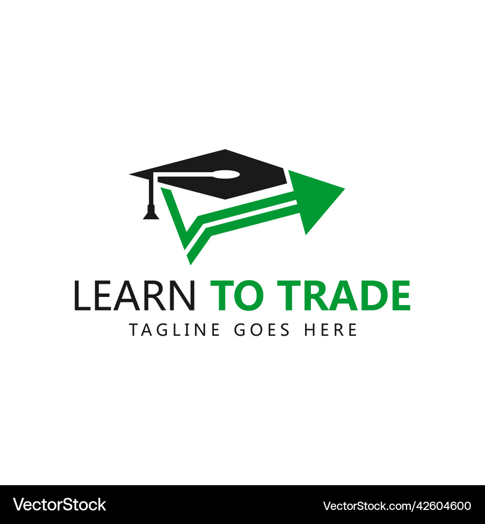 Learn trading logo design Royalty Free Vector Image