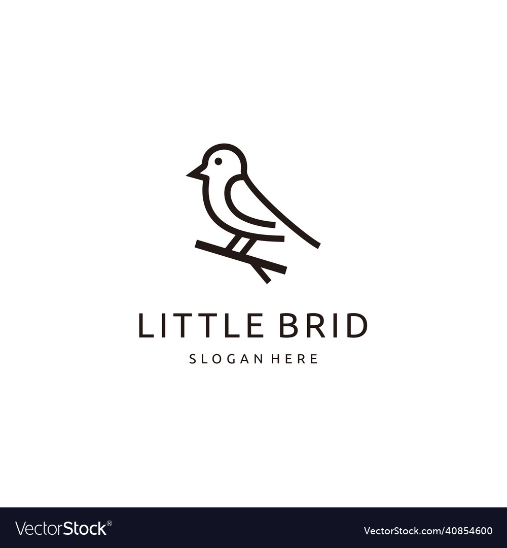 Little bird line art minimalist logo design vector image Little bird line art minimalist logo design