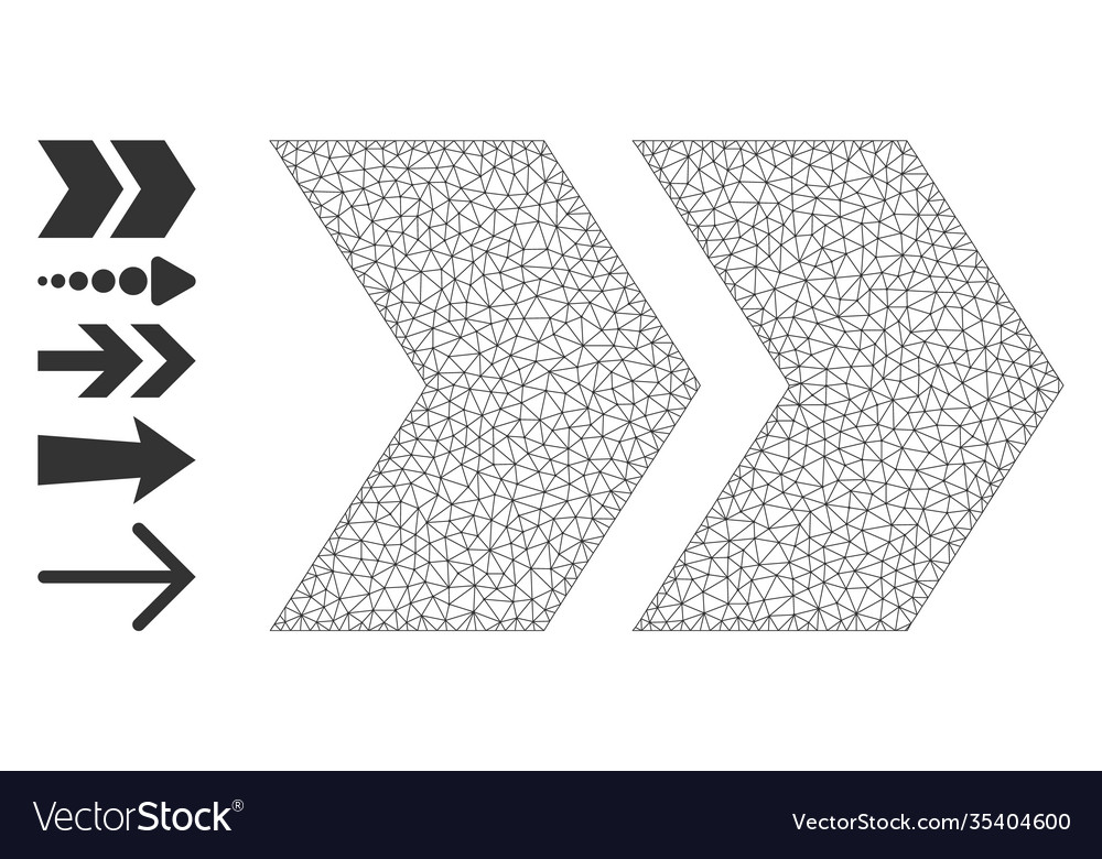 Polygonal network shift right icon with simple vector image Polygonal network shift right icon with simple