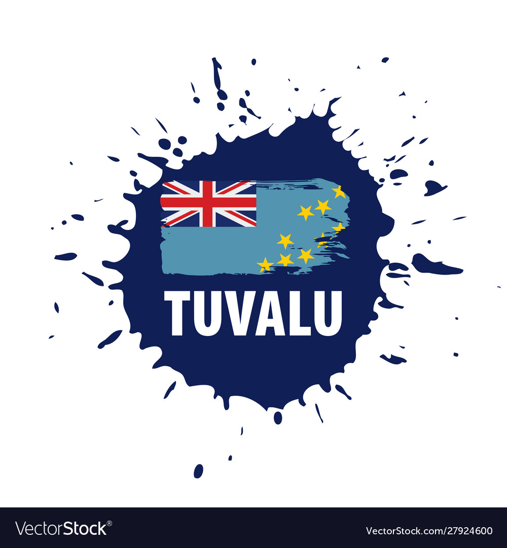 Tuvalu Flagge auf einem weißen