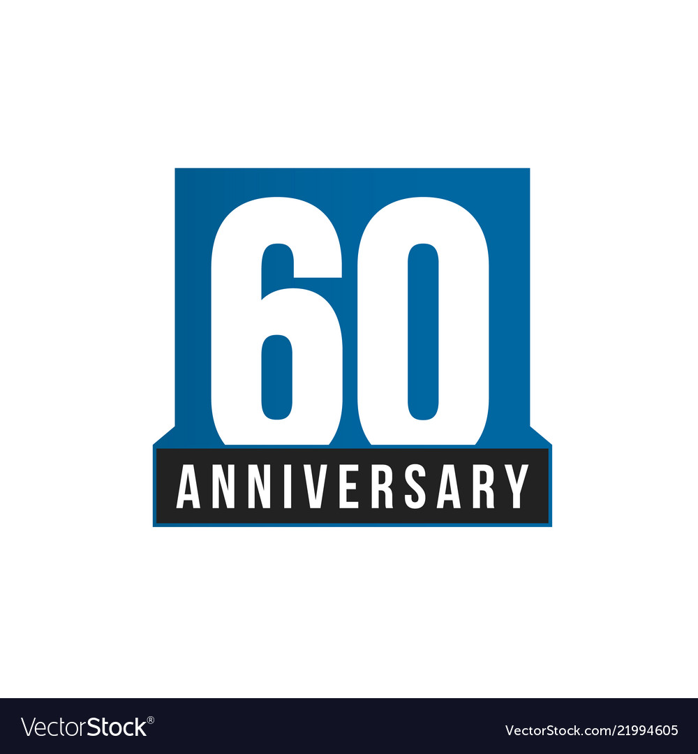 60th anniversary icon birthday logo Royalty Free Vector