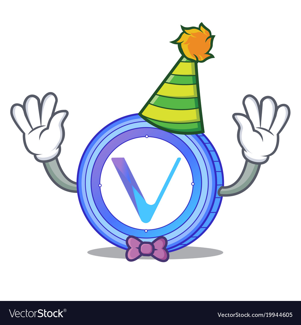 Clown vechain coin mascot cartoon