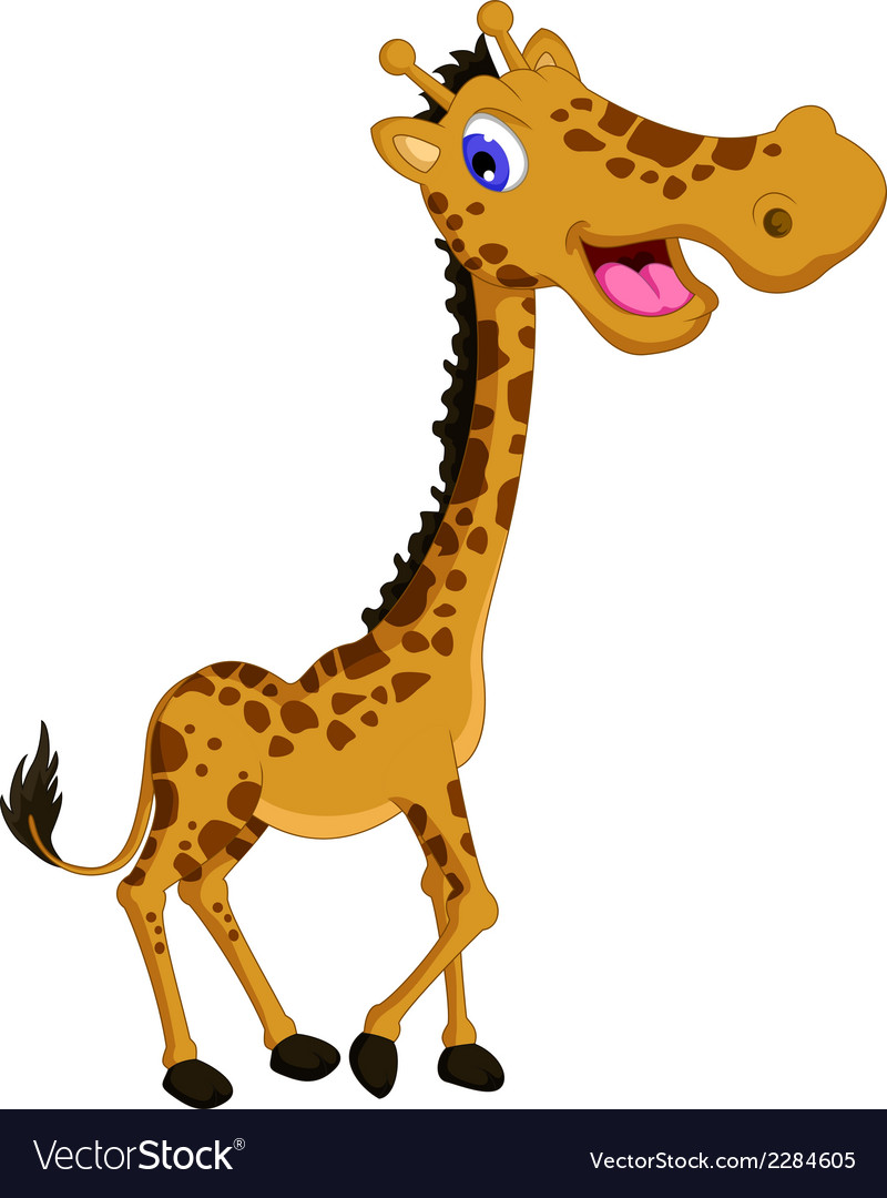 Cute giraffe cartoon Royalty Free Vector Image