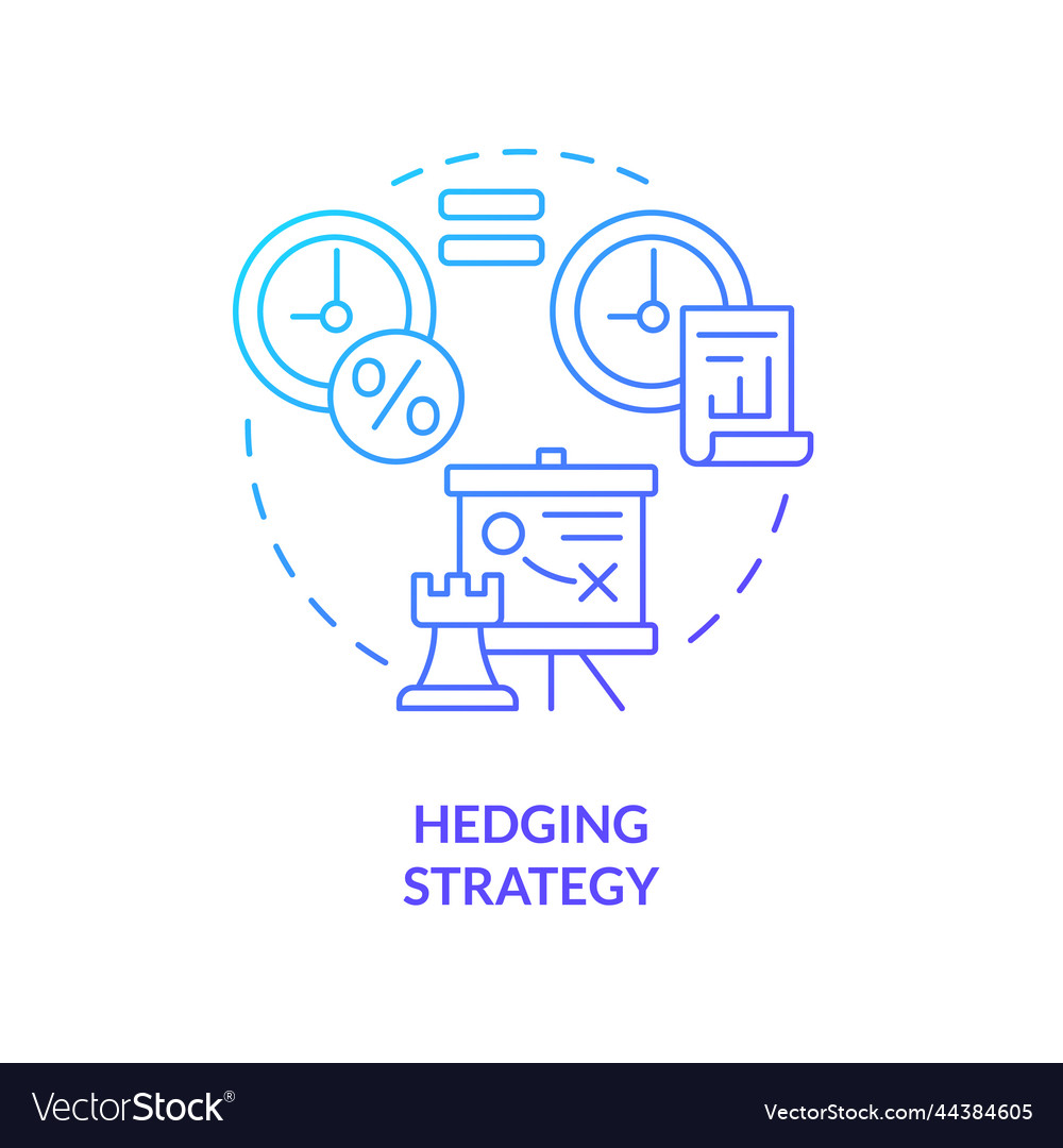 Hedging strategy blue gradient concept icon Vector Image