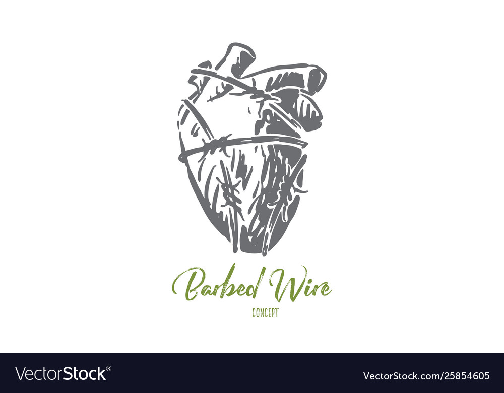 Barbed wire heart human Heart | Sticker