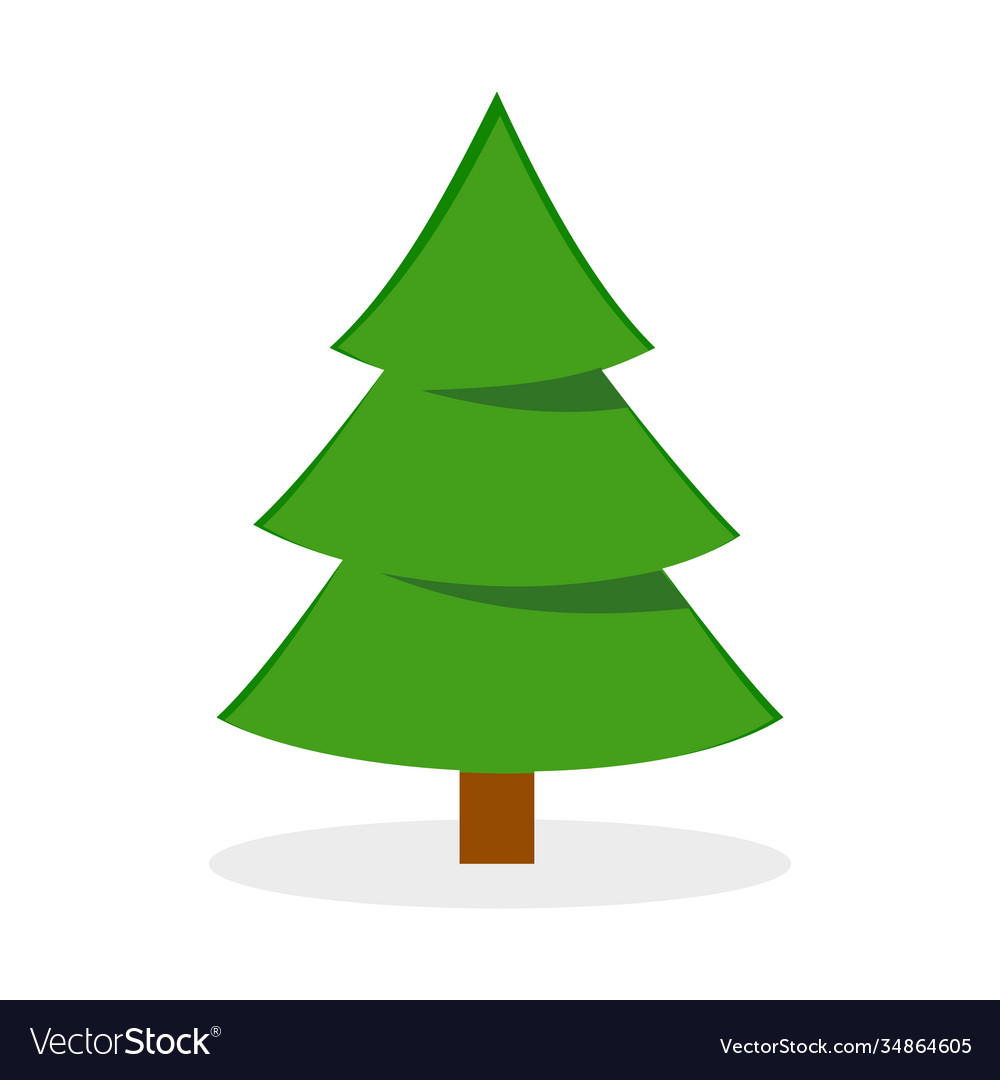 Pine or christmas tree isolated on white Vector Image