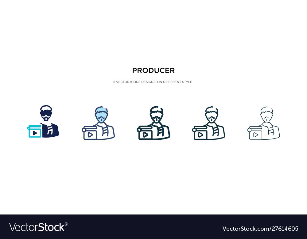 Producer icon in different style two colored