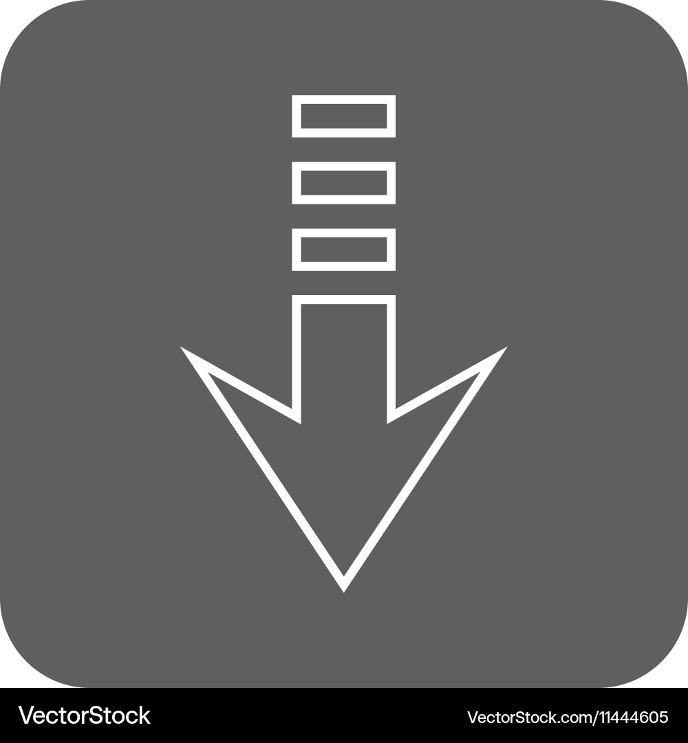 Send down flat squared icon Royalty Free Vector Image
