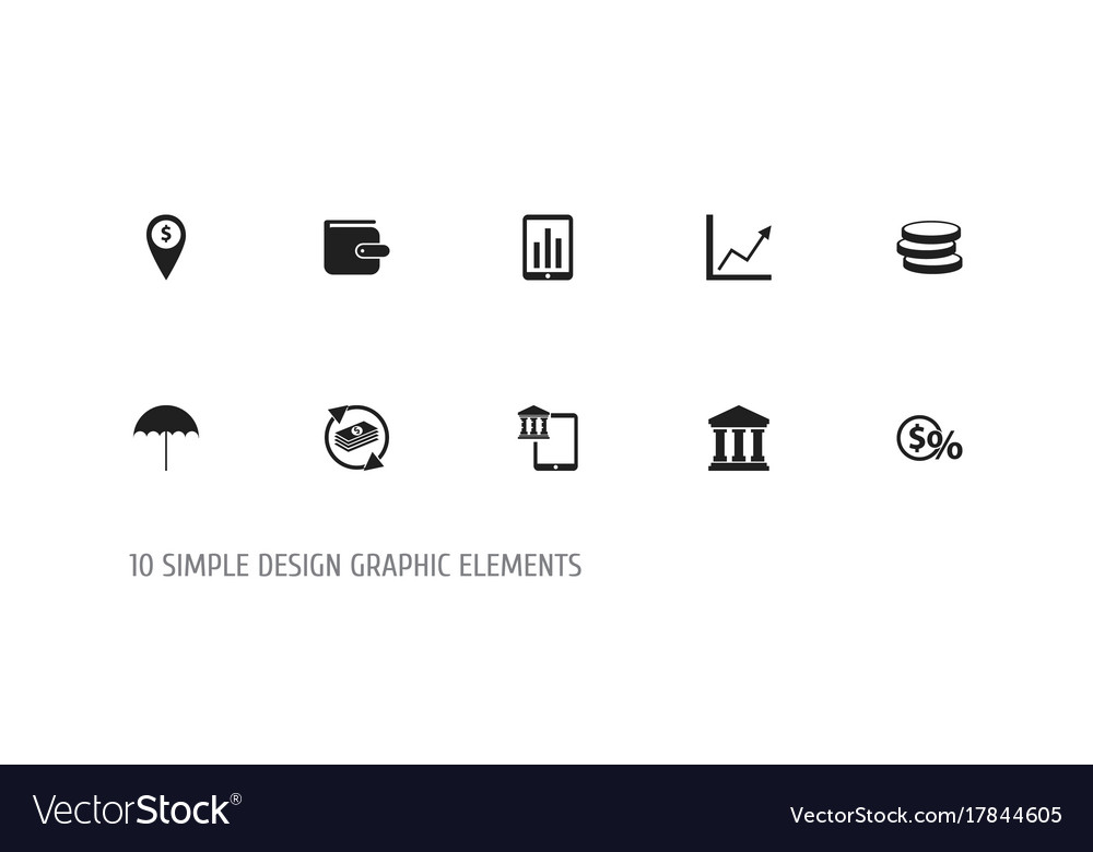 Set of 10 editable finance icons includes symbols