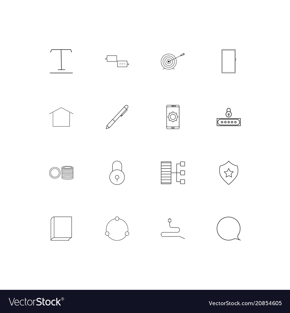Web linear thin icons set outlined simple