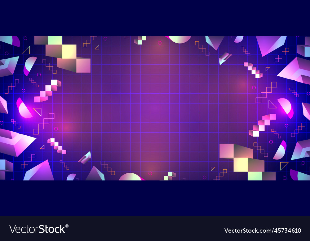 Abstract background with 3d geometric decoration