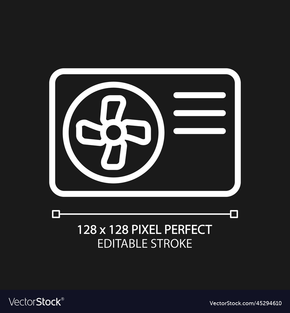 Luftquelle Wärmepumpe Pixel perfekt weiß linear vector image Luftquelle Wärmepumpe Pixel perfekt weiß linear