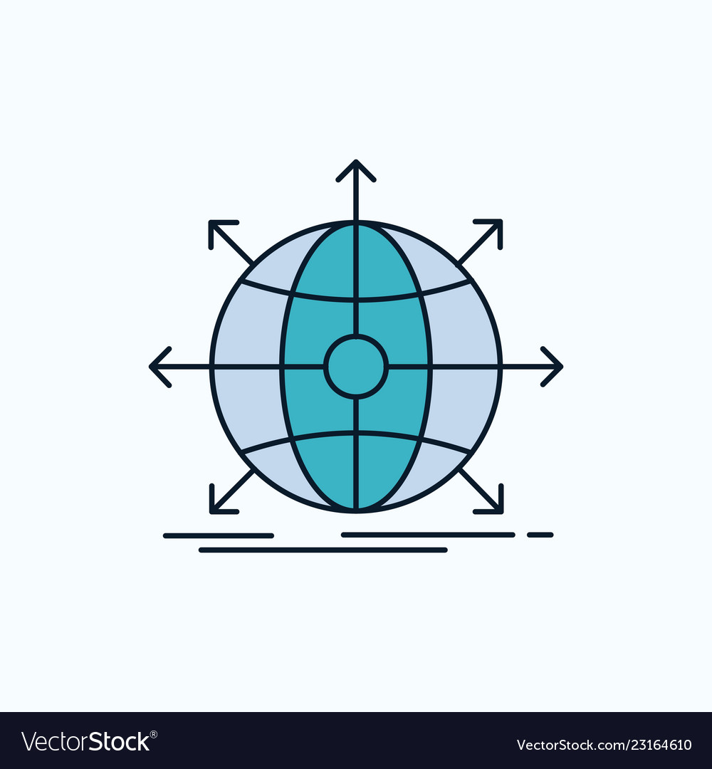 Business global international network web flat