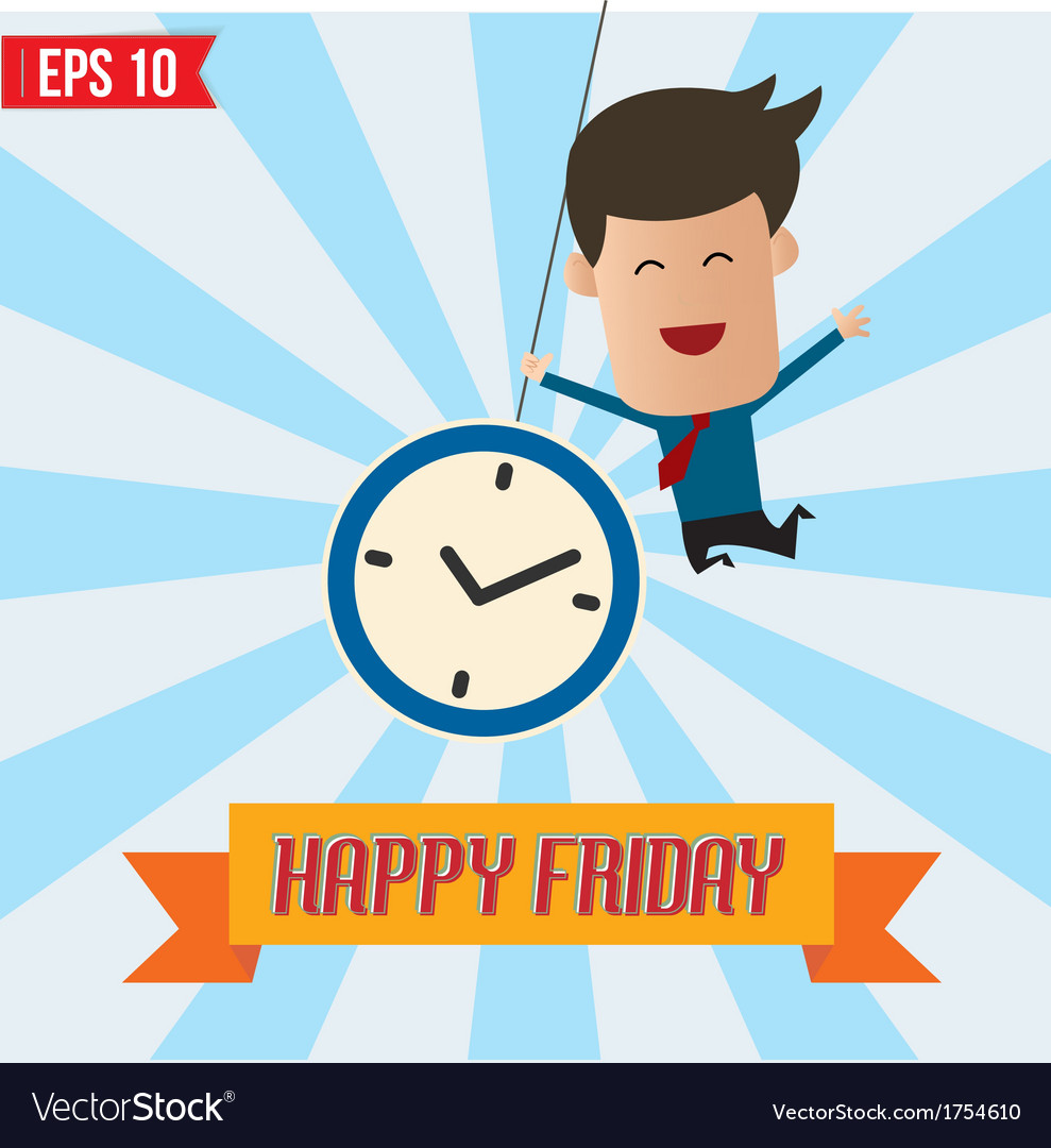 Cartoon businessman happy friday - eps10