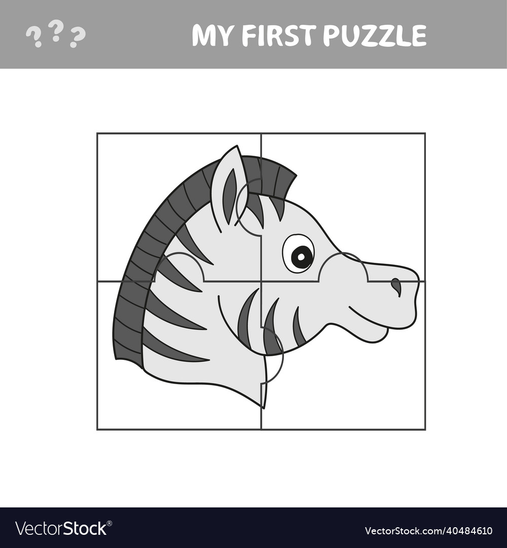 Cartoon education puzzle game for preschool vector image Cartoon education puzzle game for preschool