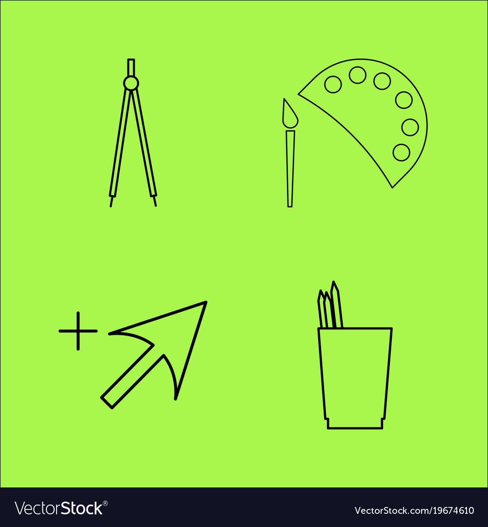 Design elements simple linear outline icon set